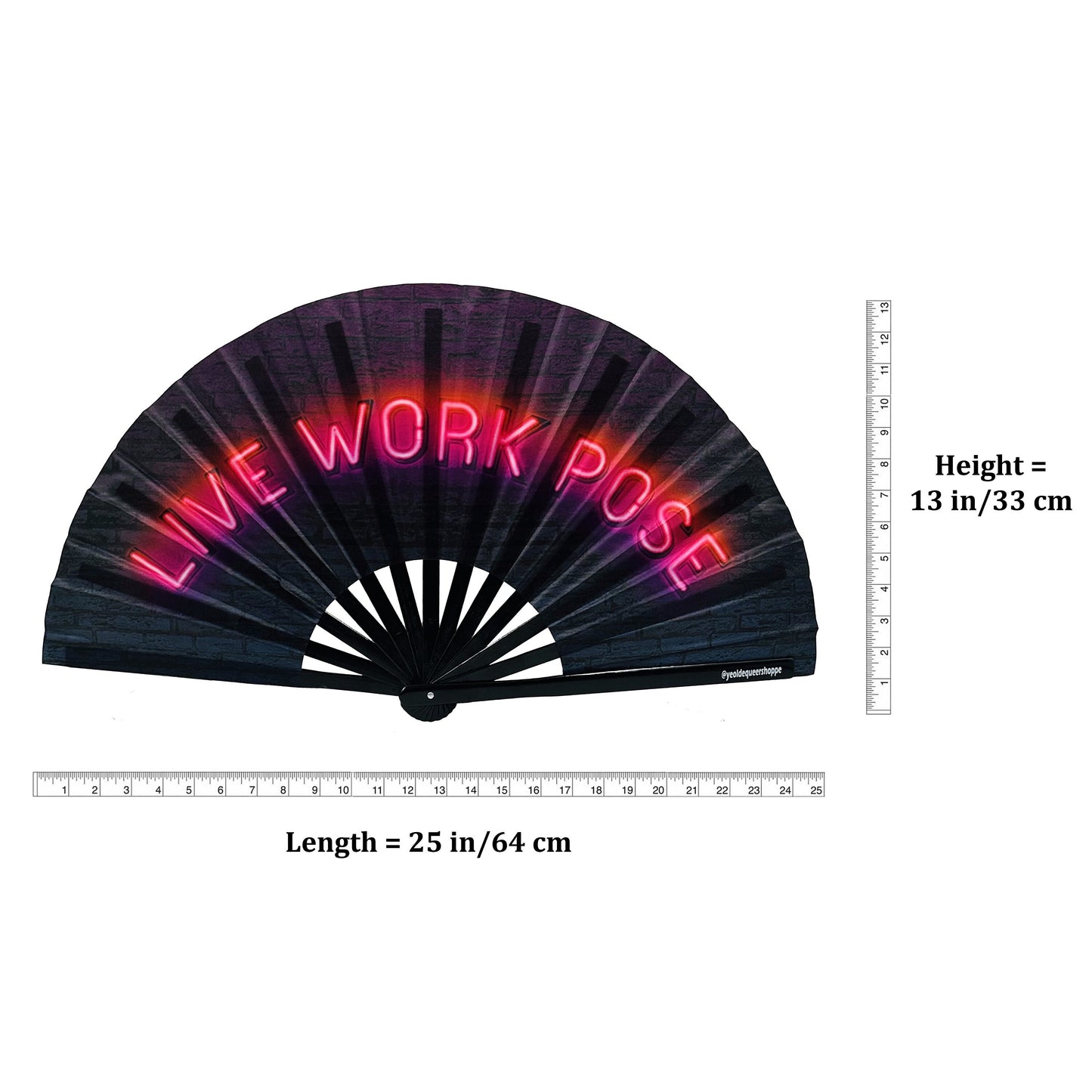 Live Work Pose Bamboo Hand Fan