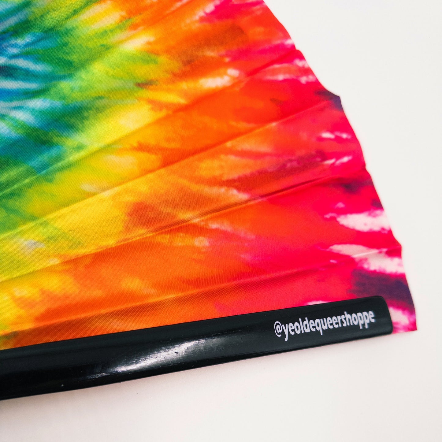 Tie Dye Rainbow Bamboo Hand Fan