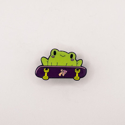 Frog Mushroom Skateboard Pin