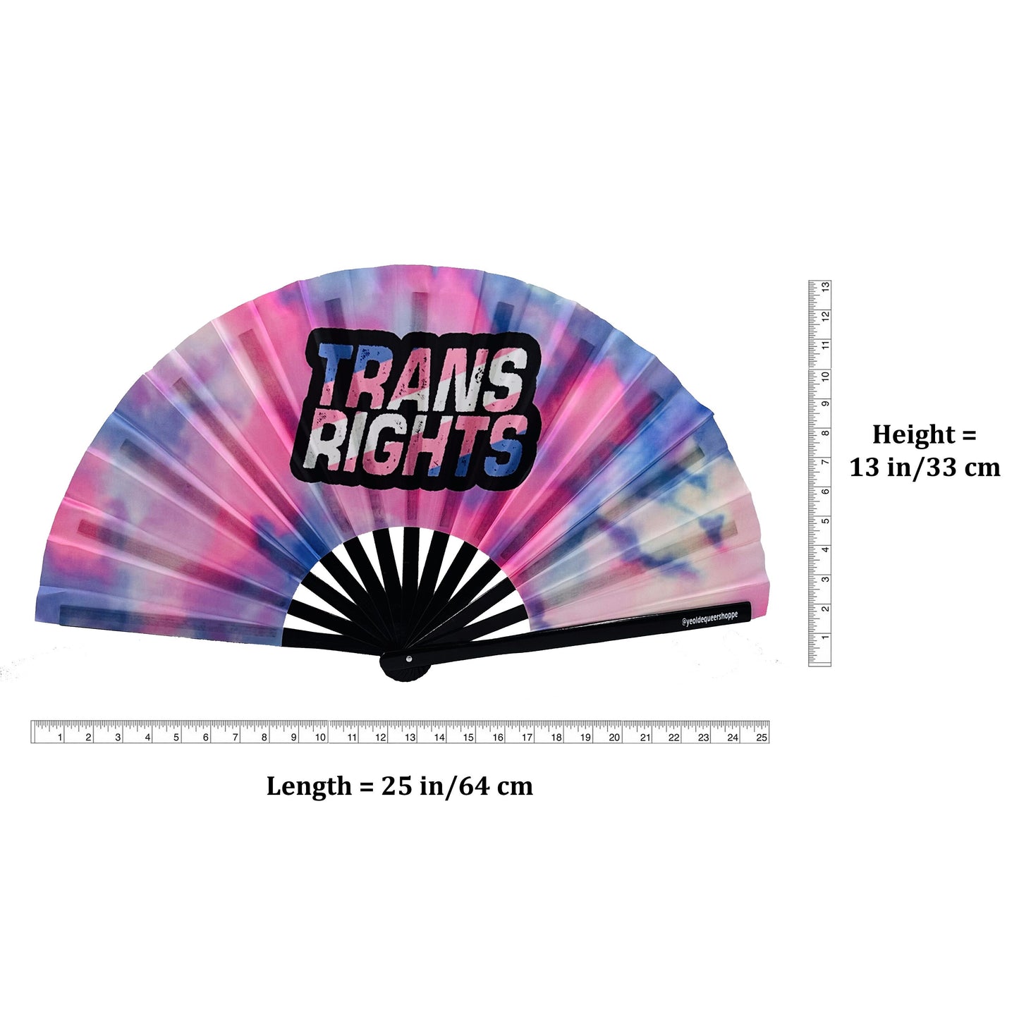 Trans Rights Bamboo Hand Fan