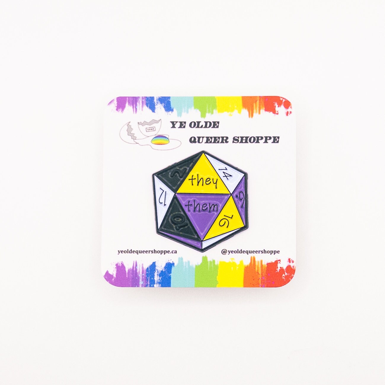 Non-Binary Dice Pin