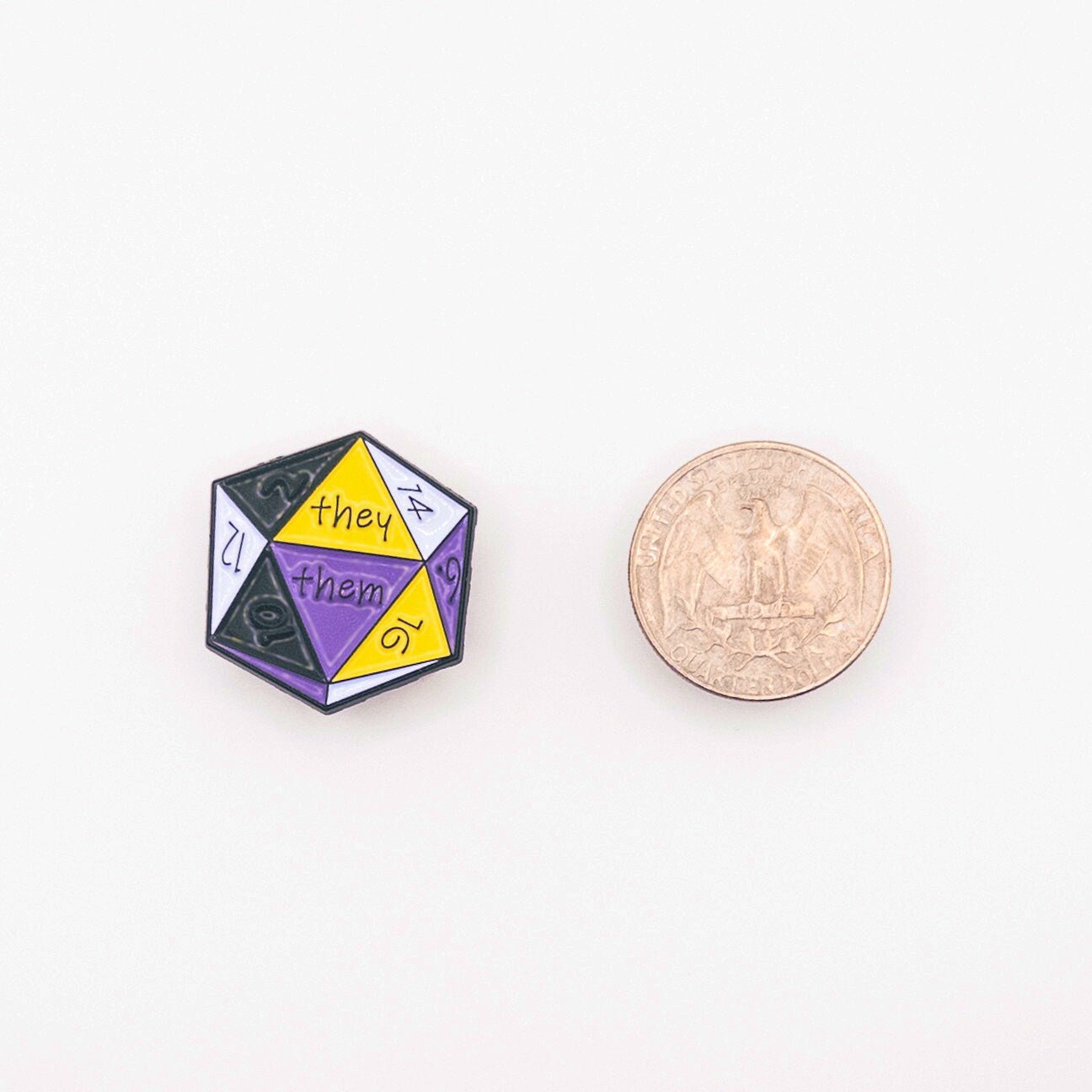 Non-Binary Dice Pin