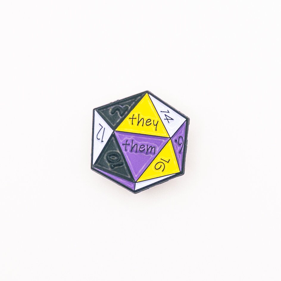 Non-Binary Dice Pin