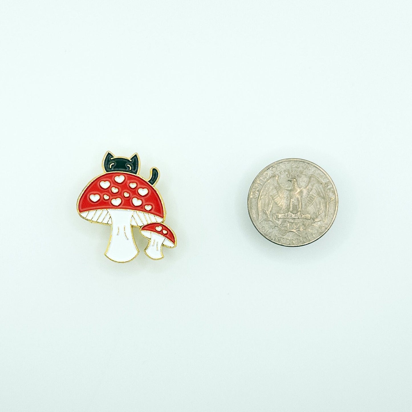 Cat with Mushroom Pin