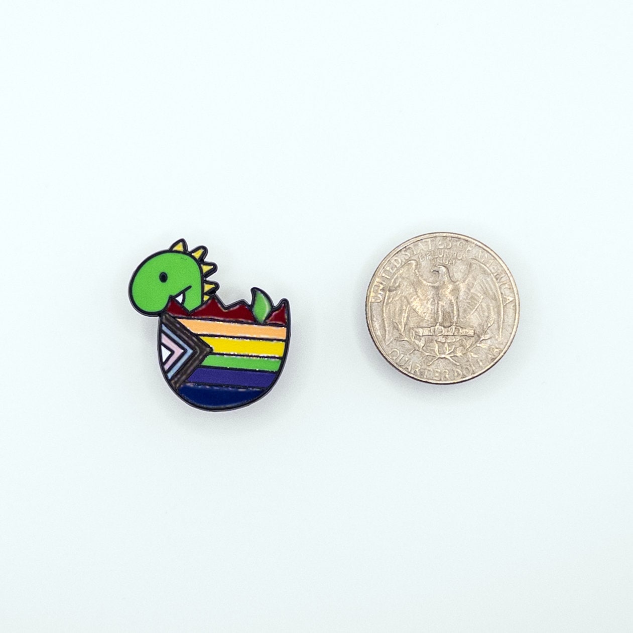 Rainbow Pride Baby Dinosaur Pin