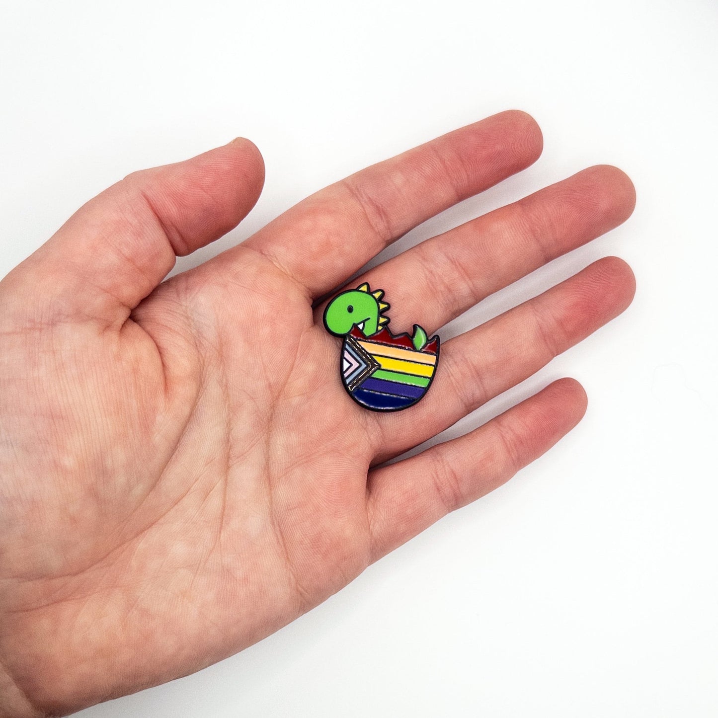 Rainbow Pride Baby Dinosaur Pin